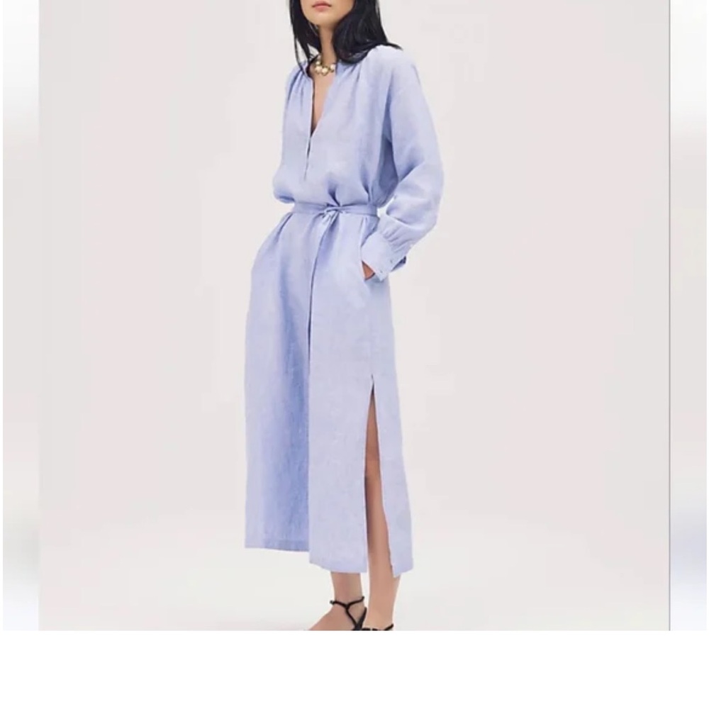 J. Crew Light Blue Linen Cabana Dress - Size LP
